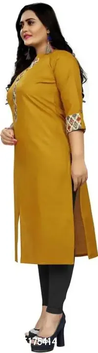 Orange Cotton Printed Kurtas For Women-thumb3