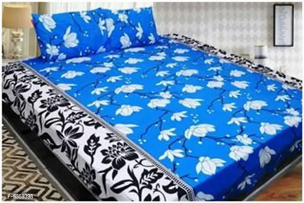 polycotton double  bedsheet with two pillow covers-thumb2