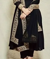 Fabulous Black Rayon Kurta with Pant And Dupatta Set For Women-thumb2