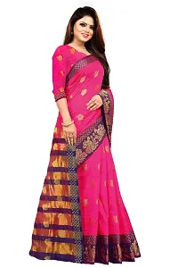 Stunning Pink Banarasi Art Silk Zari Woven Women Saree with Blouse piece-thumb1