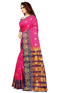 Stunning Pink Banarasi Art Silk Zari Woven Women Saree with Blouse piece-thumb2