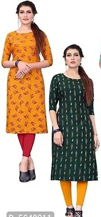 Multicoloured Crepe Digital Printed Kurtas For Women-thumb1