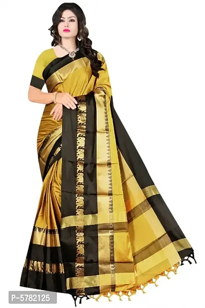 Womens Cotton Silk Saree with Blouse Piece-thumb3