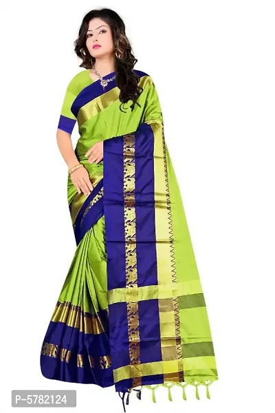 Womens Cotton Silk Saree with Blouse Piece-thumb3