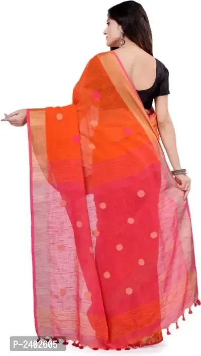 Stylish Handloom Attractive Hand Woven Linen Saree With Blouse Piece-thumb3