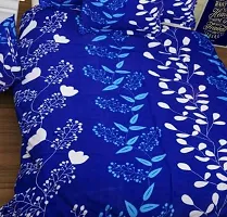 Blue Printed Polycotton Double Bedsheet With 2 Pillow Covers-thumb2