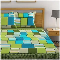 Polycotton Double Bedsheet With Two Pillow Covers-thumb1