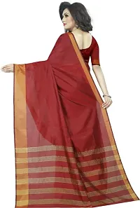 Womens Cotton Silk Zari Border Saree with blouse Piece-thumb2