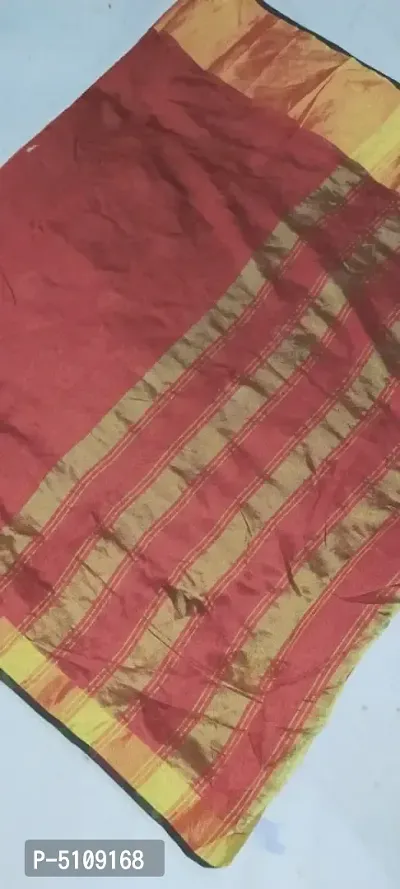 Womens Cotton Silk Zari Border Saree with Blouse Piece-thumb2