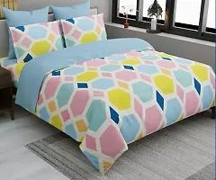 Designer Glace Cotton Bedsheet with 2 Pillow Cover-thumb3