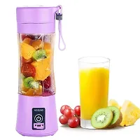 Portable Electric USB Juice Maker Juicer Bottle Blender Grinder Mixer,6 Blades Rechargeable Bottle with (Multi color)-thumb1