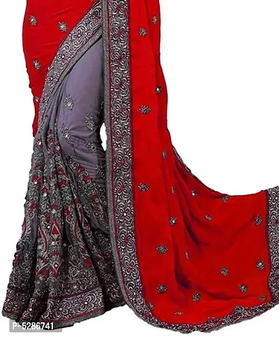 Trendy Chiffon Embroidered Bollywood Saree With Blouse Piece-thumb2