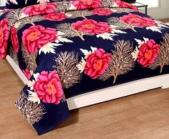 Printed Polycotton Double Bedsheet with two Pillow Covers-thumb1
