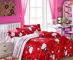 Polycotton Double Bed Bedsheet with 2 Pillow Cover-thumb2