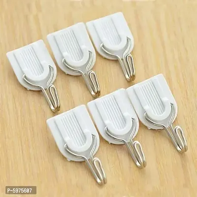 Adhesive Sticker ABS Plastic Hook Towel Hanger for Kitchen/Bathroom pack of 3-thumb0