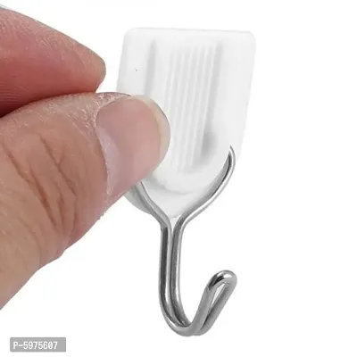 Adhesive Sticker ABS Plastic Hook Towel Hanger for Kitchen/Bathroom pack of 3-thumb3