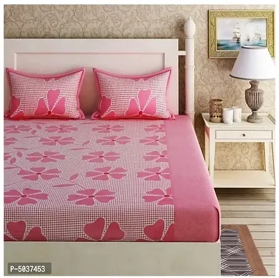 Beautiful Polycotton Floral Printed Bedsheet with 2 Pillowcover-thumb3