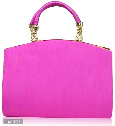 Fabulous Pink Velvet Self Pattern Clutches For Women And Girls-thumb2