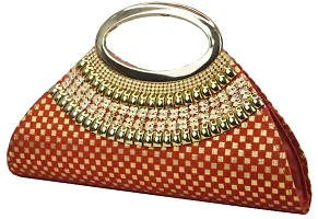 Fabulous Red Velvet Self Pattern Clutches For Women And Girls-thumb2
