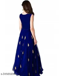 Stylish Net Embroidered Round Neck Gown For Women-thumb2