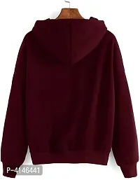 Stylish Fleece Heart Print Hooded Sweatshirt For Women-thumb2