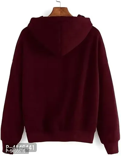 Stylish Fleece Heart Print Hooded Sweatshirt For Women-thumb3