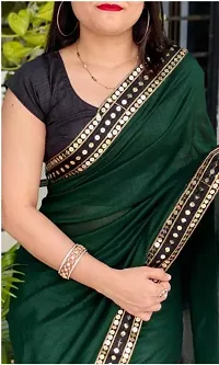 Stylish Green Georgette Sarees For Women-thumb1