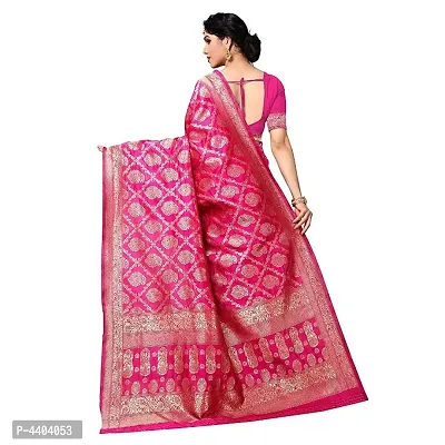Stylish Banarasi Jacquard Silk Women Saree with Blouse piece-thumb2