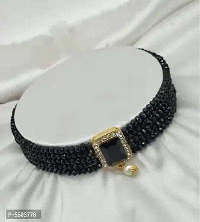 Fashionable Crystal Beads Choker Necklace Set-thumb3