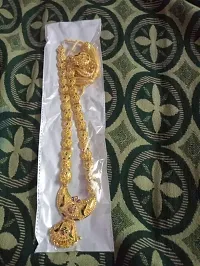 Golden Brass Long Necklace Set-thumb1