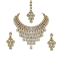 Designer Stylish Alloy Crystal Kundan Jewellery Set-thumb3