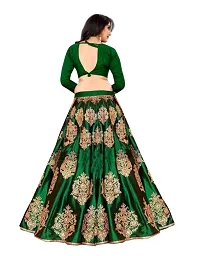 Green Taffeta Silk Embroidered Lehenga Cholis For Women-thumb2