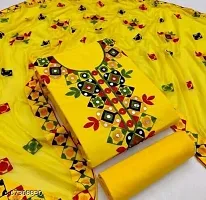 Multicoloured Chanderi Cotton Embroidered Unstitched Dress Material For Women-thumb1
