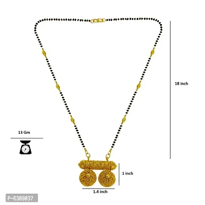 Trendy Gold Plated Brass Non-Allergic Traditional Beded Mangalsutra For Women-thumb3