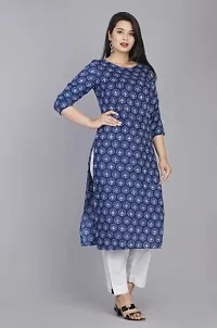 Womens Printed Straight Purple Cotton Kurtas-thumb2