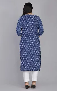 Womens Printed Straight Purple Cotton Kurtas-thumb3