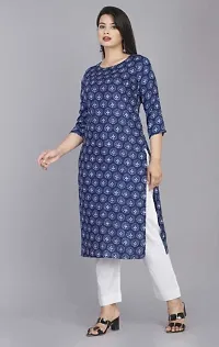 Womens Printed Straight Purple Cotton Kurtas-thumb4