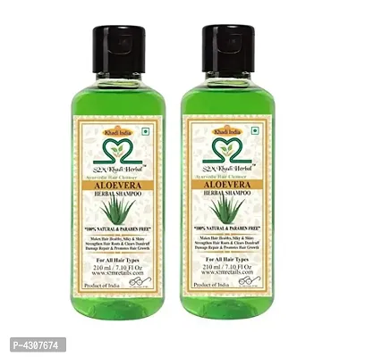 Khadi Herbal Aloevera Shampoo 420 Ml Pack Of 2-thumb4