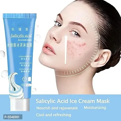 This salicylic acid ice cream mask uses salicylic acid + Centella asiatica formula, salicylic acid is a water-oil amphiphilic substance, it can penetrate deep into the pores, help clean up excessive a-thumb4