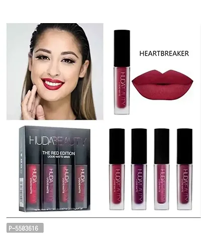 Ewy Make Up Matte Minis Red Edition Liquid Lipstick Set Of 4 Red 80 G Makeup Lips-thumb3