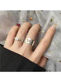 Stunning Silver Butterfly For Engagement Matching Wrap Couple Finger Rings For Women And Men-thumb1