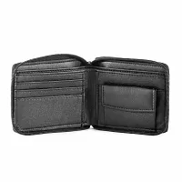 Artificial Genuine Leather Zipper Wallet for Men/Boy with Multiple Card Slots (BLK)-thumb1