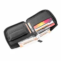 Artificial Genuine Leather Zipper Wallet for Men/Boy with Multiple Card Slots (BLK)-thumb3