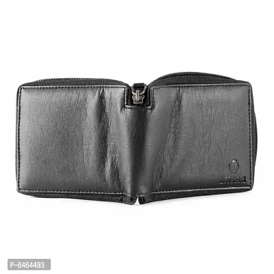 Artificial Genuine Leather Zipper Wallet for Men/Boy with Multiple Card Slots (BLK)-thumb5