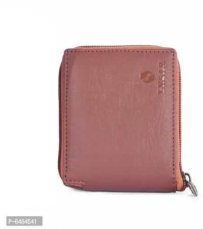 Artificial Genuine Leather Zipper Wallet for Men/Boy with Multiple Card Slots (TAN)