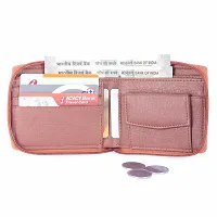 Artificial Genuine Leather Zipper Wallet for Men/Boy with Multiple Card Slots (TAN)-thumb3