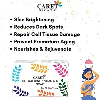 CARET ORGANIC Glutathione and Vitamin C Skin Whitening Soap for Dark Spot and Dead Skin Cell Removal, Dermotologically- Pack of 3 , 75 Grams-thumb4