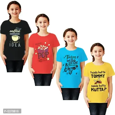 Kids T-shirts for Girls- Pack of 4-thumb0