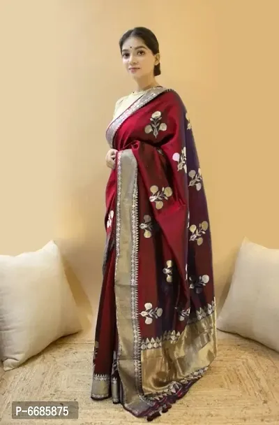 Designer Art Silk Sarees With Blouse Piece For Women-thumb0