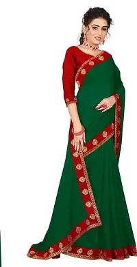 Georgette Lace Border Saree with Blouse piece-thumb3